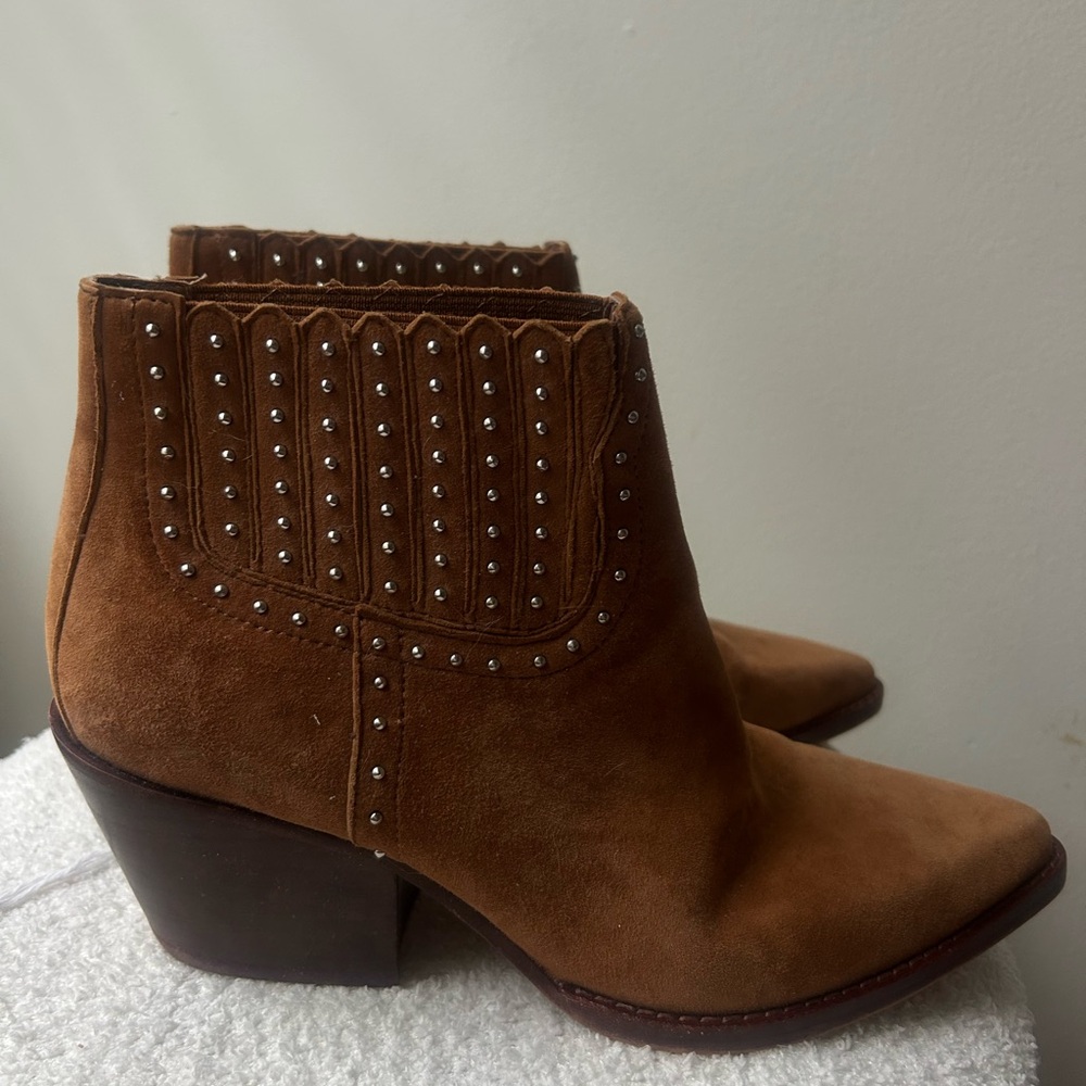 Dolce Vita Brown Ankle Booties with Studded Detail